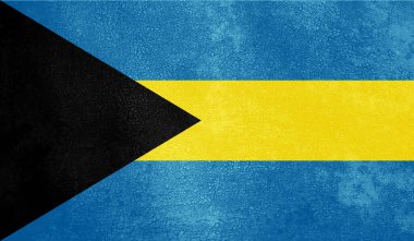 Sallanan grunge desenli Bahama bayrağı. Vektör arkaplanı.