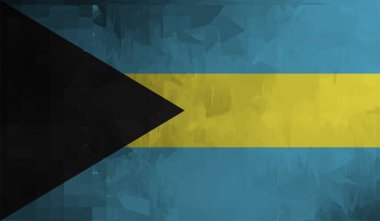 Sallanan grunge desenli Bahama bayrağı. Vektör arkaplanı.