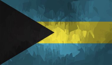 Sallanan grunge desenli Bahama bayrağı. Vektör arkaplanı.