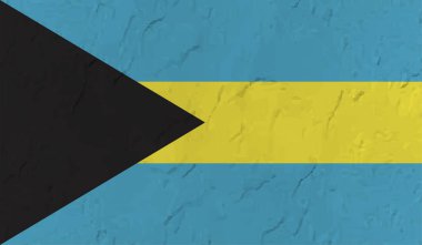 Sallanan grunge desenli Bahama bayrağı. Vektör arkaplanı.