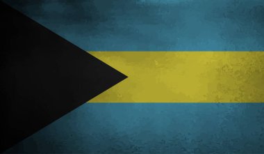 Sallanan grunge desenli Bahama bayrağı. Vektör arkaplanı.