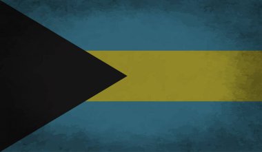 Sallanan grunge desenli Bahama bayrağı. Vektör arkaplanı.