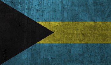 Sallanan grunge desenli Bahama bayrağı. Vektör arkaplanı.