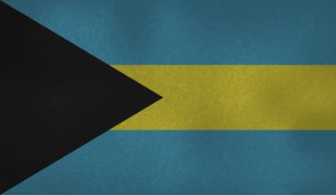 Sallanan grunge desenli Bahama bayrağı. Vektör arkaplanı.