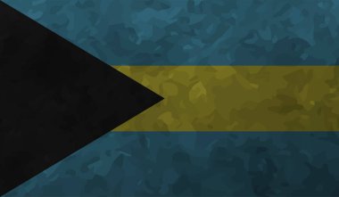 Sallanan grunge desenli Bahama bayrağı. Vektör arkaplanı.