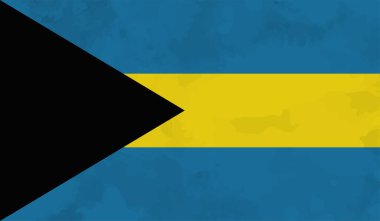 Sallanan grunge desenli Bahama bayrağı. Vektör arkaplanı.