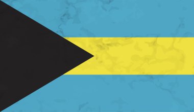 Sallanan grunge desenli Bahama bayrağı. Vektör arkaplanı.