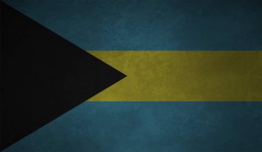 Sallanan grunge desenli Bahama bayrağı. Vektör arkaplanı.