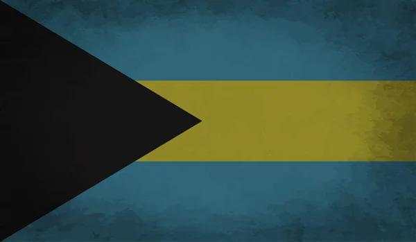Bandeira Das Bahamas Com Textura Grunge Ondulante Fundo Vetorial — Vetor de Stock