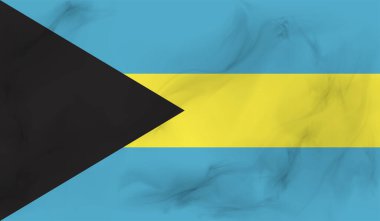 Sallanan grunge desenli Bahama bayrağı. Vektör arkaplanı.