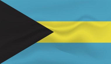 Sallanan grunge desenli Bahama bayrağı. Vektör arkaplanı.