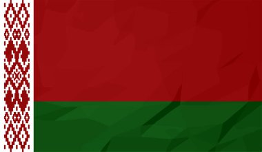 Sallanan grunge desenli Belarus bayrağı. Vektör arkaplanı.