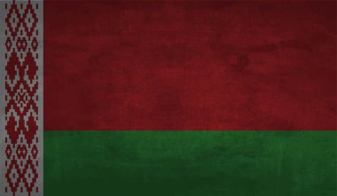 Sallanan grunge desenli Belarus bayrağı. Vektör arkaplanı.