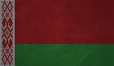 Sallanan grunge desenli Belarus bayrağı. Vektör arkaplanı.