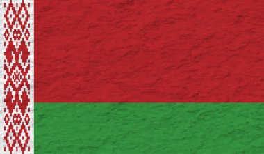 Sallanan grunge desenli Belarus bayrağı. Vektör arkaplanı.