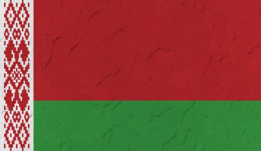 Sallanan grunge desenli Belarus bayrağı. Vektör arkaplanı.