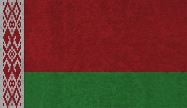 Sallanan grunge desenli Belarus bayrağı. Vektör arkaplanı.