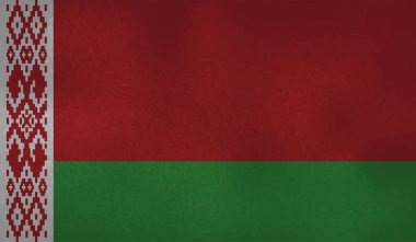 Sallanan grunge desenli Belarus bayrağı. Vektör arkaplanı.