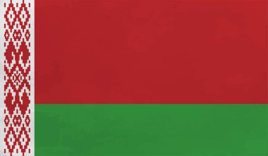 Sallanan grunge desenli Belarus bayrağı. Vektör arkaplanı.