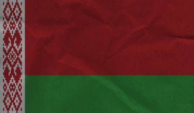 Sallanan grunge desenli Belarus bayrağı. Vektör arkaplanı.