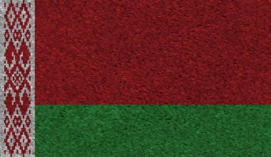 Sallanan grunge desenli Belarus bayrağı. Vektör arkaplanı.