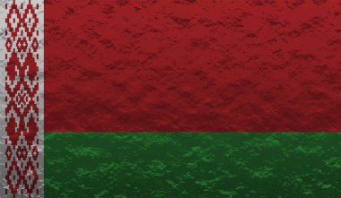 Sallanan grunge desenli Belarus bayrağı. Vektör arkaplanı.