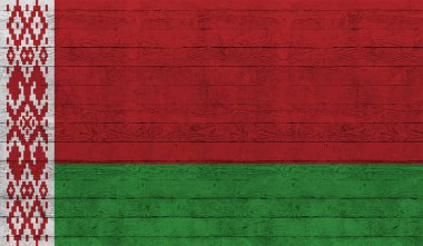 Sallanan grunge desenli Belarus bayrağı. Vektör arkaplanı.