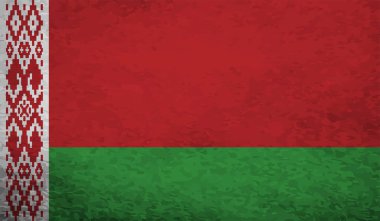 Sallanan grunge desenli Belarus bayrağı. Vektör arkaplanı.