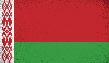 Sallanan grunge desenli Belarus bayrağı. Vektör arkaplanı.