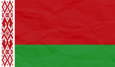 Sallanan grunge desenli Belarus bayrağı. Vektör arkaplanı.