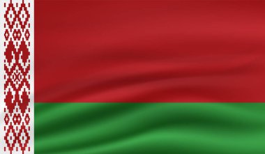 Sallanan grunge desenli Belarus bayrağı. Vektör arkaplanı.