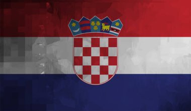 Sallanan grunge dokusuyla Hırvatistan bayrağı. Vektör arkaplanı.