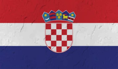 Sallanan grunge dokusuyla Hırvatistan bayrağı. Vektör arkaplanı.