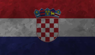 Sallanan grunge dokusuyla Hırvatistan bayrağı. Vektör arkaplanı.
