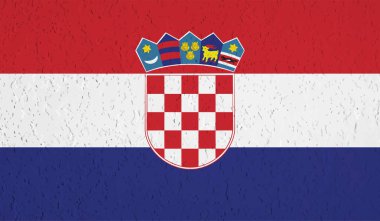 Sallanan grunge dokusuyla Hırvatistan bayrağı. Vektör arkaplanı.