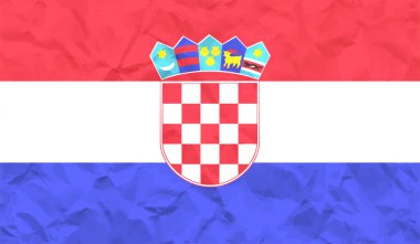 Sallanan grunge dokusuyla Hırvatistan bayrağı. Vektör arkaplanı.