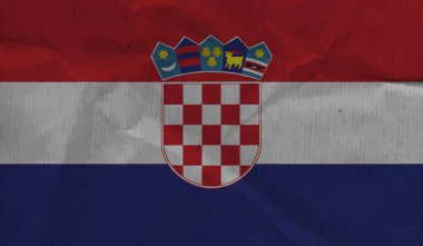 Sallanan grunge dokusuyla Hırvatistan bayrağı. Vektör arkaplanı.