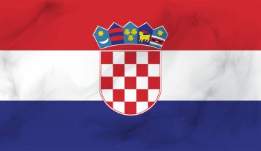 Sallanan grunge dokusuyla Hırvatistan bayrağı. Vektör arkaplanı.