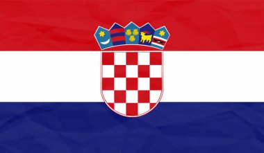 Sallanan grunge dokusuyla Hırvatistan bayrağı. Vektör arkaplanı.