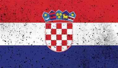 Sallanan grunge dokusuyla Hırvatistan bayrağı. Vektör arkaplanı.