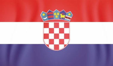 Sallanan grunge dokusuyla Hırvatistan bayrağı. Vektör arkaplanı.