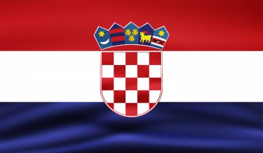 Sallanan grunge dokusuyla Hırvatistan bayrağı. Vektör arkaplanı.