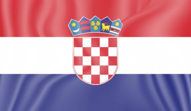 Sallanan grunge dokusuyla Hırvatistan bayrağı. Vektör arkaplanı.