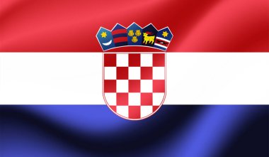 Sallanan grunge dokusuyla Hırvatistan bayrağı. Vektör arkaplanı.