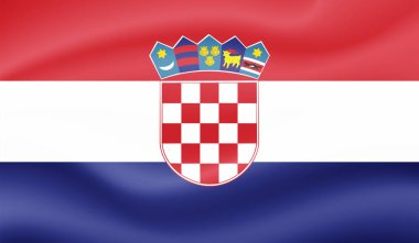 Sallanan grunge dokusuyla Hırvatistan bayrağı. Vektör arkaplanı.