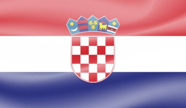 Sallanan grunge dokusuyla Hırvatistan bayrağı. Vektör arkaplanı.