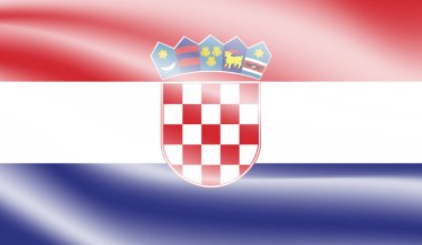 Sallanan grunge dokusuyla Hırvatistan bayrağı. Vektör arkaplanı.