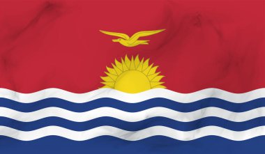 Yatay Soyut Grunge Şeffaf Şebeke 'de Kiribati bayrağını fırçaladı. Vektör Şablonu