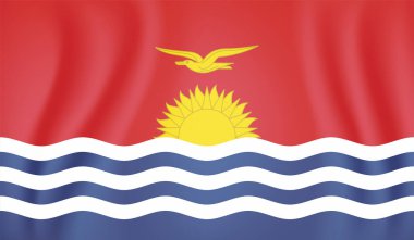 Yatay Soyut Grunge Şeffaf Şebeke 'de Kiribati bayrağını fırçaladı. Vektör Şablonu
