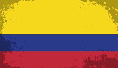 Sallanan grunge desenli Columbia bayrağı. Vektör arkaplanı.